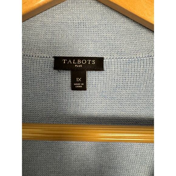 TALBOTS Ponte Knit Blazer Sz 1X PLUS Sky Blue 3-Button Career Business Preppy - Picture 5 of 9